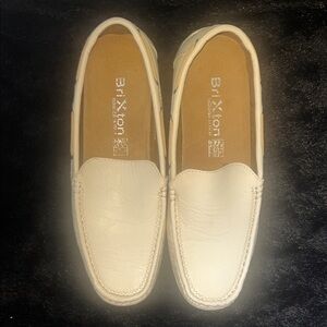 Men's BriXton Moccasin Comfort Slip On Loafers White 9